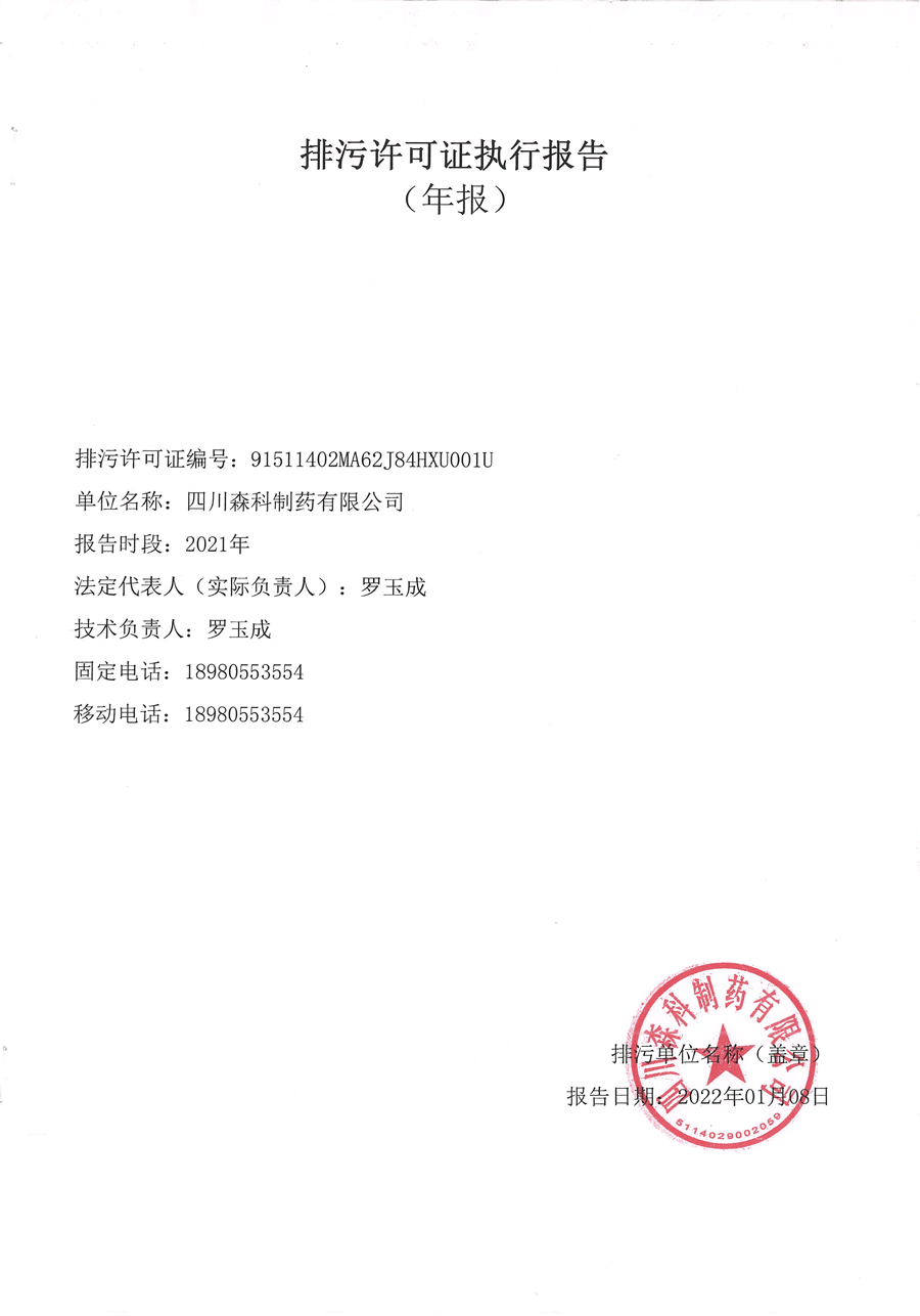 2021年排污许可年度执行报告-1